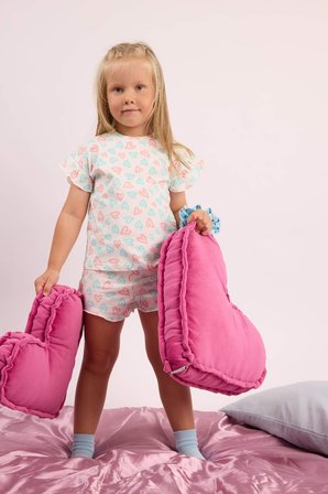 DeFacto %100 Pamuk Baskılı 2'li Ecru Pijama Takımı Kız Bebek H9309A526SMER233