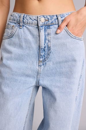 DeFacto %100 Pamuk Wıde Leg Yüksek Bel Açık İndigo Pantolon H6905AX26AUNM85