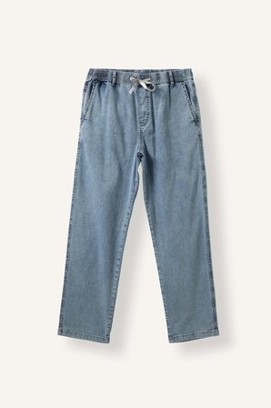 DeFacto Beli Lastikli Bağcıklı Wide Leg Jean Pantolon I7392AX26AUNM39
