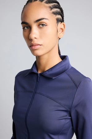 DeFacto Slim Fit Esnek Kumaş Gömlek Yaka Fermuarlı Sporcu Hırka H6015AX26SMIN277