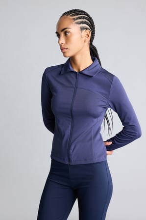 DeFacto Slim Fit Esnek Kumaş Gömlek Yaka Fermuarlı Sporcu Hırka H6015AX26SMIN277