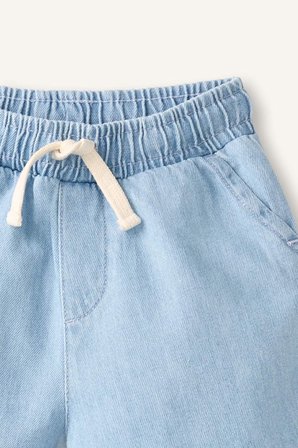 DeFacto Elastik Bağlamalı Bel Jean Açık Mavi Şort Erkek Bebek H8191A526HSNM39