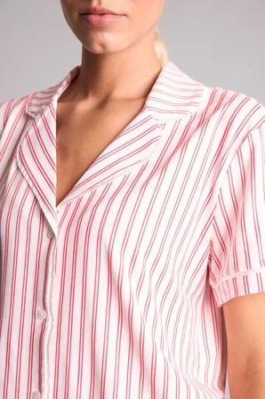 Regular Fıt Kısa Kollu 2'li Softshell Kırmızı Pijama Takımı