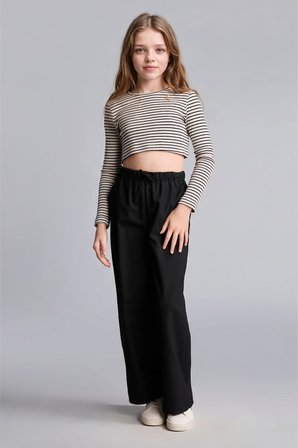 DeFacto Wıde Leg Siyah Pantolon Kız Çocuk H9663A826AUBK27