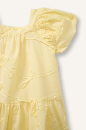 DeFacto Floral Kısa Kollu Dantel Elbise Kız Bebek H6023A526SMYL149