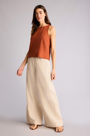 DeFacto Yüksek Bel Geniş Paça Oxford Pantolon H8492AX26SMBG209
