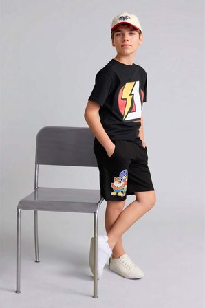 Super 1 Takım	 Oversıze Sweatshirt Kumaşı Şort Erkek Çocuk