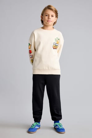 Stumble Guys Baskılı Bisiklet Yaka İçi Yumuşak Tüylü Sweatshirt Erkek Çocuk