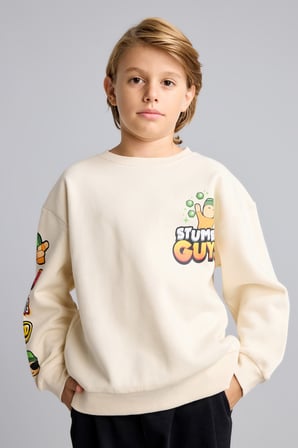 Stumble Guys Baskılı Bisiklet Yaka İçi Yumuşak Tüylü Sweatshirt Erkek Çocuk