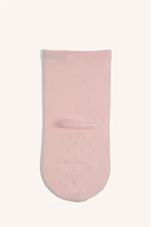 3D Dikişsiz 3'lü Pamuklu Uzun Açık Pembe Çorap Kız Bebek