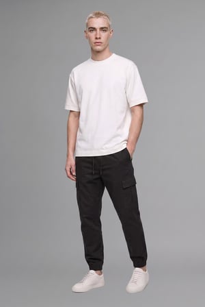 DeFacto Regular Fit Beli Bağcıklı Kargo Cepli Jogger Pantolon F4681AX26AUBK81