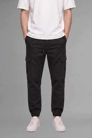 DeFacto Regular Fit Beli Bağcıklı Kargo Cepli Jogger Pantolon F4681AX26AUBK81