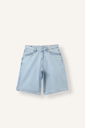 DeFacto %100 Pamuk Yıkamalı Baggy Fit Denim Bermuda I5503AX26AUNM39