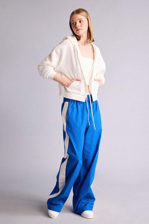 Cropped Fit Kapüşonlu Kalın Fermuarlı Sweatshirt