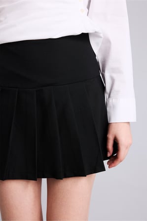 Normal Bel Pileli Mini Etek