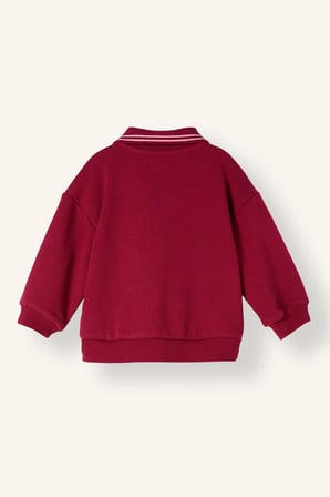 Polo Yaka Cepli Kalın Sweatshirt Hırka Kız Bebek