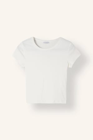 DeFacto Fitted Bisiklet Yaka Ribana Kısa Kollu Tişört E0288AX26AUWT32