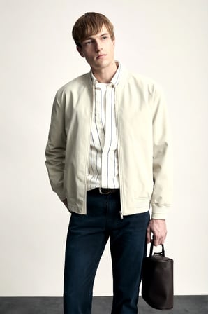 Slim Fit Bomber Yaka Fermuarlı Mont