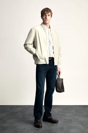 Slim Fit Bomber Yaka Fermuarlı Mont