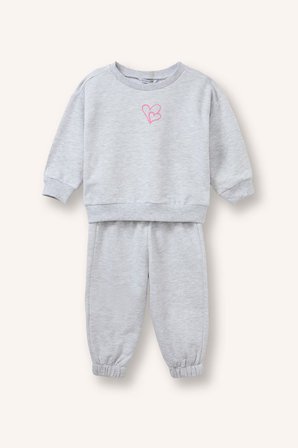 DeFacto %100 Pamuk Baskılı Sweatshirt Üst Lastikli Paça Alt 2'li Takım Kız Bebek I4475A526AUGR28