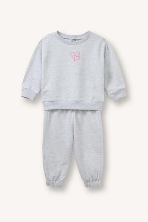 DeFacto %100 Pamuk Baskılı Sweatshirt Üst Lastikli Paça Alt 2'li Takım Kız Bebek I4475A526AUGR28