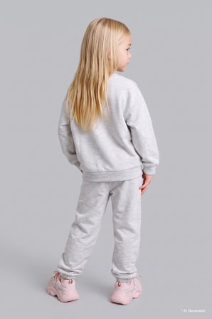 DeFacto %100 Pamuk Baskılı Sweatshirt Üst Lastikli Paça Alt 2'li Takım Kız Bebek I4475A526AUGR28