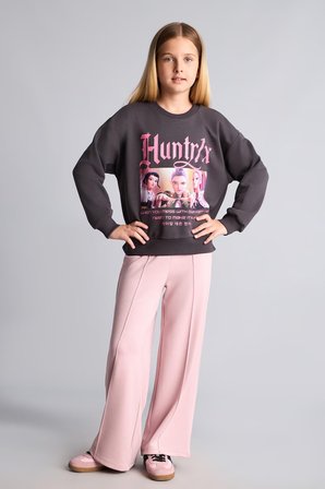 DeFacto Kpop - Demon Hunters Relax Fıt Bisiklet Yaka Baskılı Sweatshirt Kız Çocuk I3550A826AUAR150