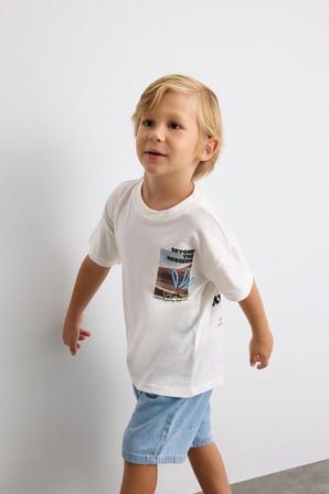 DeFacto Oversize Baskılı Kısa Kollu Çıtçıtlı Tişört Erkek Bebek I6239A526HSER118