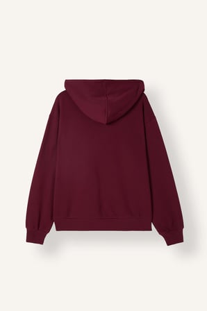 Relax Fit Kapüşonlu Cepli Basıc Fermuarlı Sweatshirt