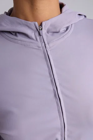 Slım Fıt Kapüşonlu İçi Yumuşak Tüylü Fermuarlı Sporcu Hırka