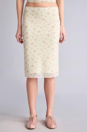 DeFacto Kalem Floral Normal Bel Tül Midi Etek H5547AX26SMYL111