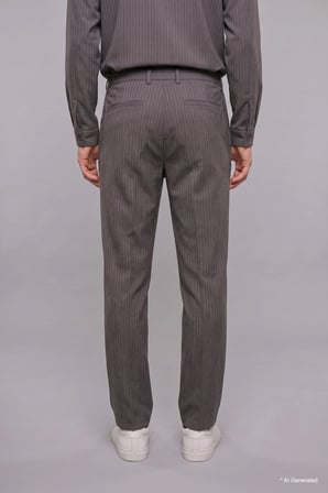 Çizgili Lastikli Bel Baggy Fit Pantolon