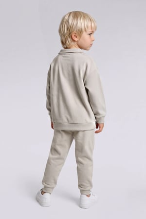 Baskılı Uzun Kollu Sweatshirt Üst Lastikli Paça Eşofman Altı 2'li Takım Erkek Bebek
