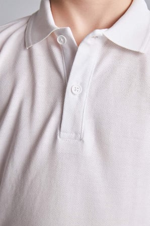 Regular Fıt Pike Uzun Kollu Polo Beyaz Tişört Erkek Çocuk