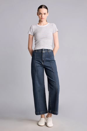 DeFacto Culotte Yüksek Bel Jean Yıkamalı Pantolon F5537AX26SPNM85