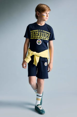 Fenerbahçe Kısa Kollu Pijama 
Üst Şort Pijama Alt 2'li Pijama Takımı Erkek Çocuk