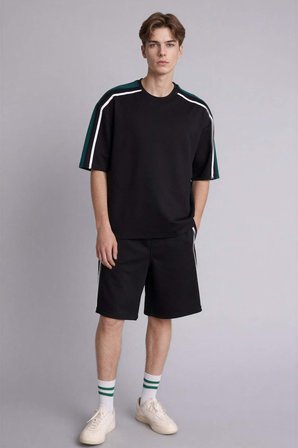 DeFacto BAGGY FIT Beli Lastikli Şort G4186AX26SMBK81