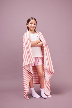DeFacto Regular Fıt Fitilli Kaşkorse Şort Tişört 2'li Pijama Takımı Kız Çocuk H5705A826SMER233