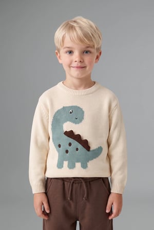 DeFacto Oversize 3D Dinozor Figürlü Triko Kazak Erkek Bebek H9288A526WNER134