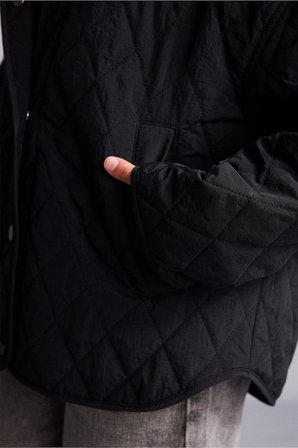 DeFacto Su İtici Kapitoneli Çıtçıtlı İç Astar Fermuarlı Hafif Şişme Mont Kız Çocuk H2935A826AUBK27