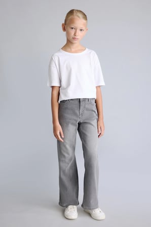 Flare Fit Geniş Paça Jean Pantolon Kız Çocuk