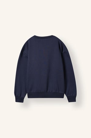 Regular Fıt Bisiklet Yaka Hayvan Baskılı İçi Yumuşak Tüylü Kalın Sweatshirt Kumaşı Sweatshirt Kız Çocuk