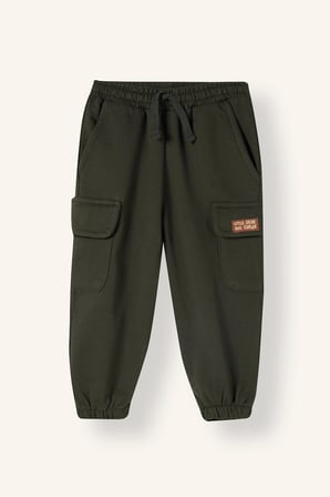 Jogger Fıt Kalın Sweatshirt Kumaşı Pantolon Erkek Bebek