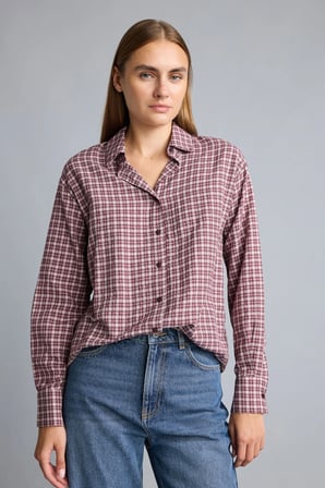 Regular Fit Klasik Yaka Kareli Flanel Uzun Kollu Gömlek