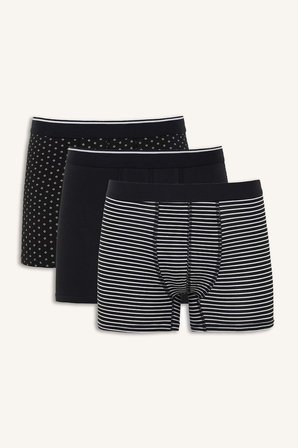 Regular Fıt Çizgili 3'lü Boxer