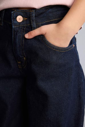 DeFacto %100 Pamuk Baggy Fıt Jean Pantolon Kız Çocuk H6075A826SPNM34