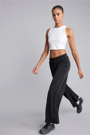 Wide Leg Geniş Paça Beli Bağcıklı Standart Boy Modal Sporcu Eşofman Altı