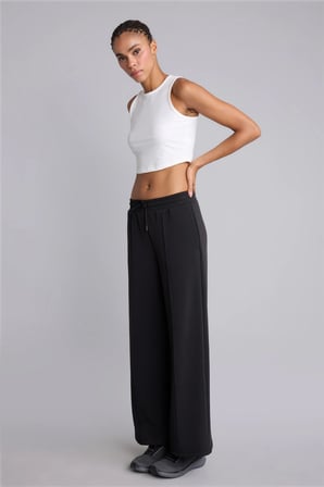 Wide Leg Geniş Paça Beli Bağcıklı Standart Boy Modal Sporcu Eşofman Altı
