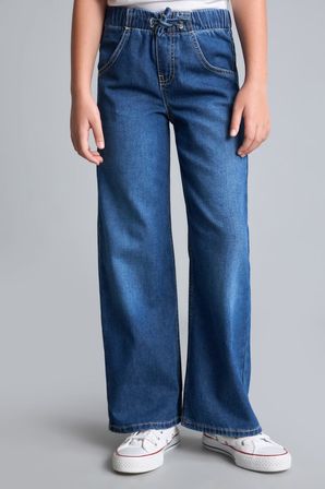 DeFacto Beli Lastikli Wide Leg Jean Pantolon Kız Çocuk H6242A826AUNM28