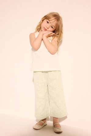 Paperbag Floral Krinkıl Kumaş Pantolon Kız Bebek
